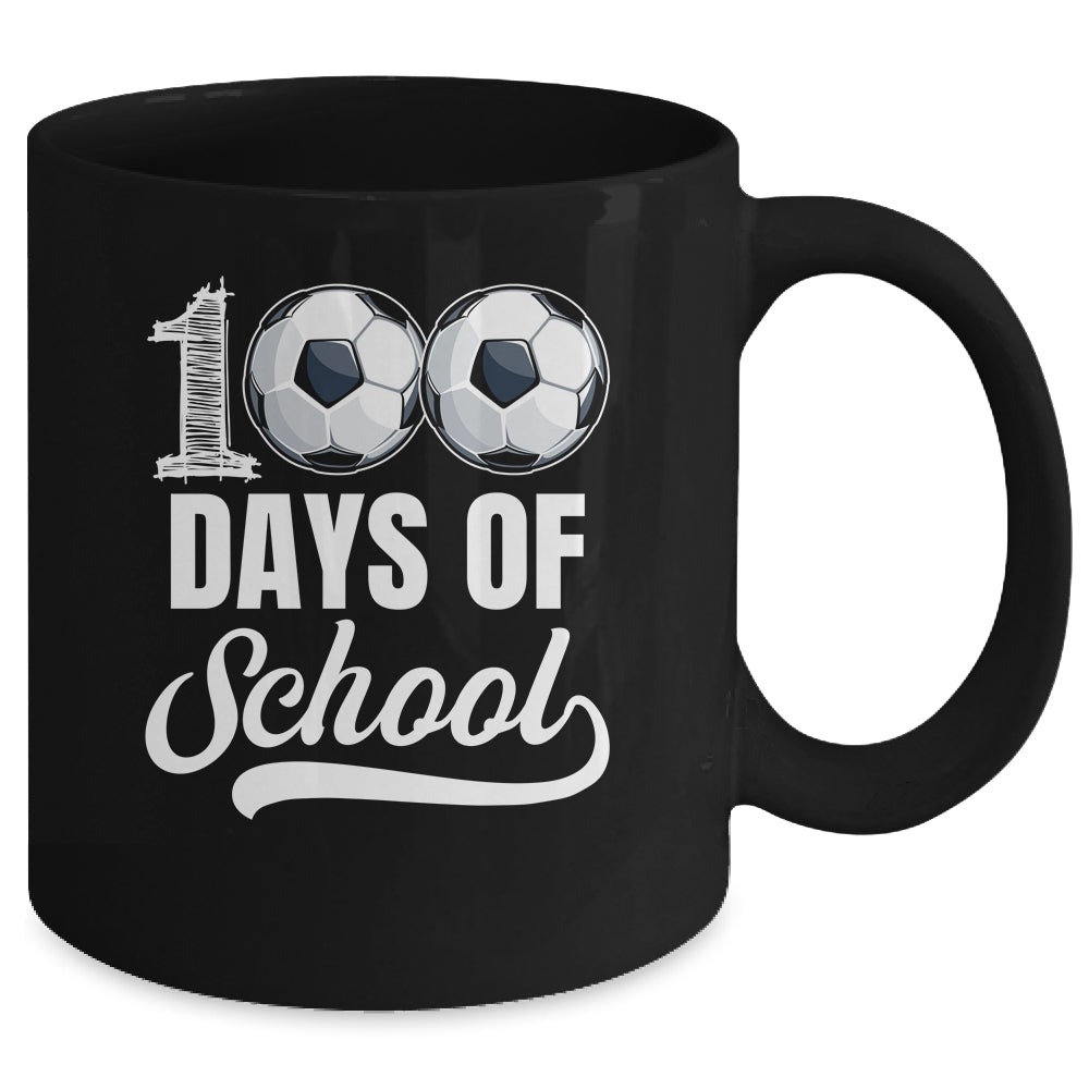 100 Days Of School Soccer Player Boy Girl Mug | teecentury