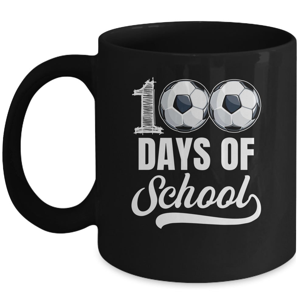 100 Days Of School Soccer Player Boy Girl Mug | teecentury