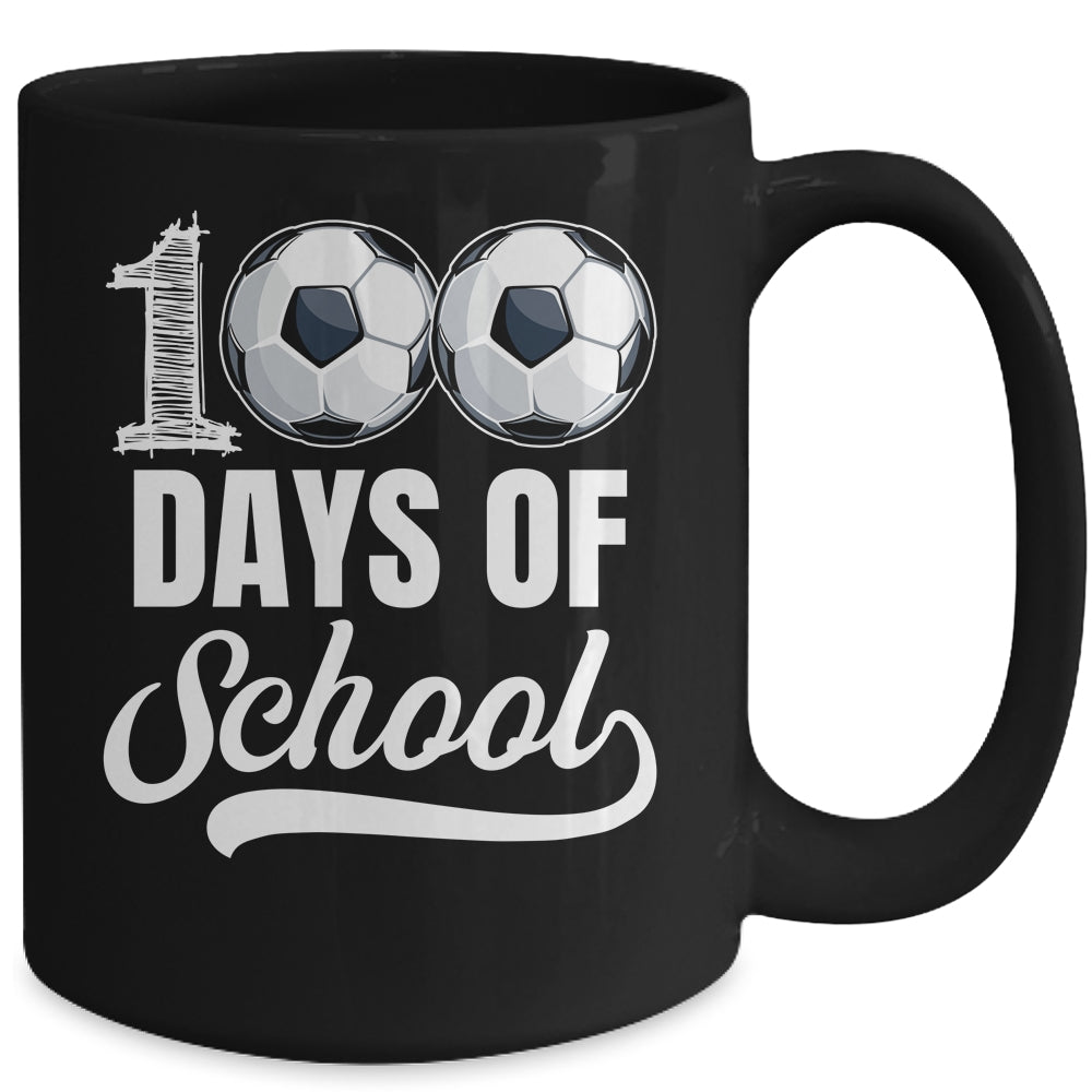 100 Days Of School Soccer Player Boy Girl Mug | teecentury