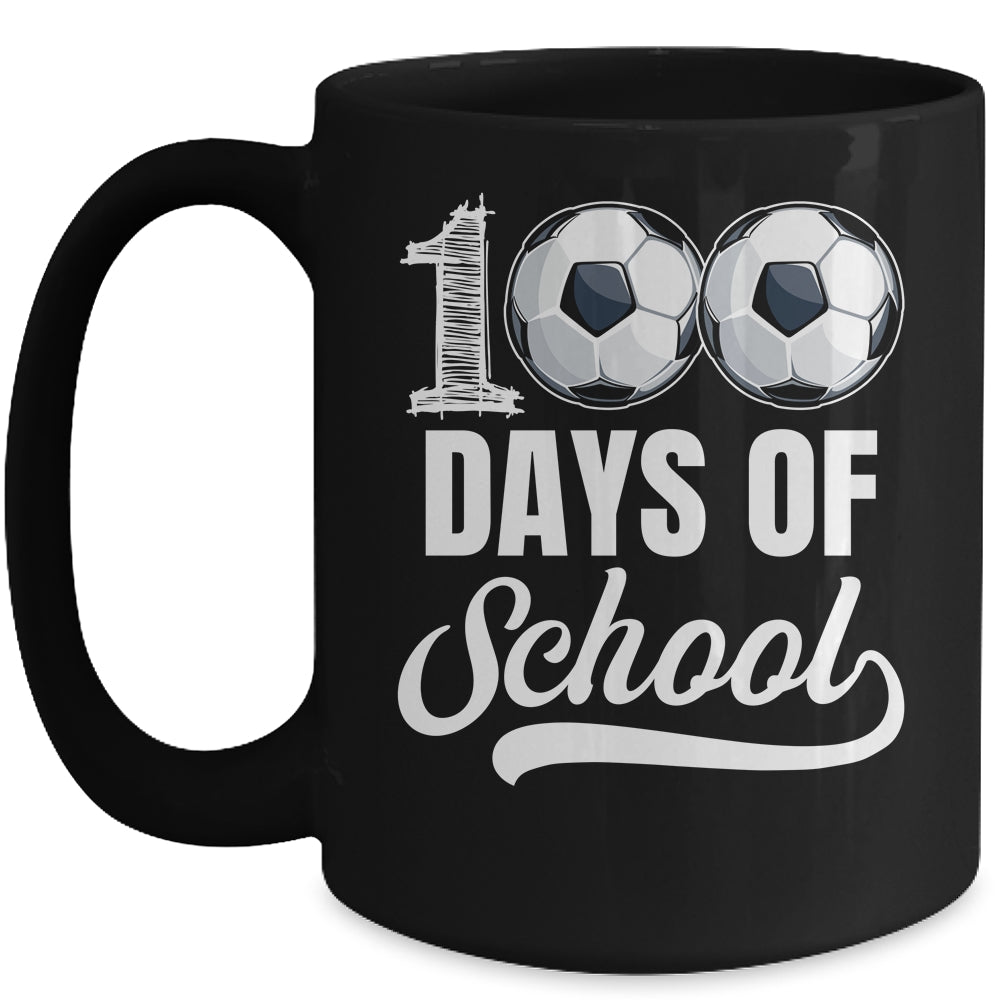 100 Days Of School Soccer Player Boy Girl Mug | teecentury