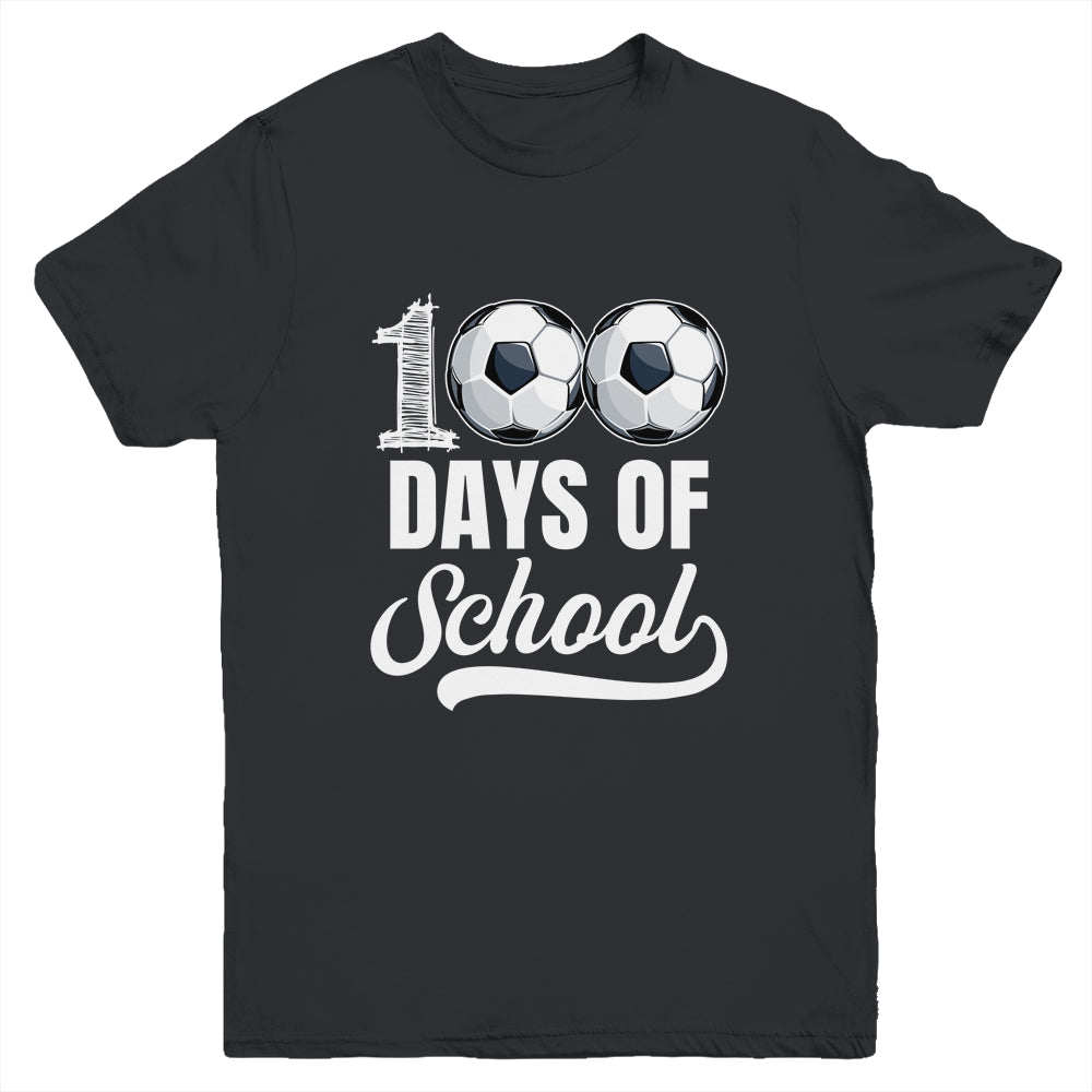 100 Days Of School Soccer Player Boy Girl Youth Shirt | teecentury