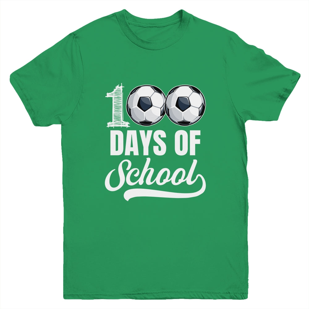 100 Days Of School Soccer Player Boy Girl Youth Shirt | teecentury
