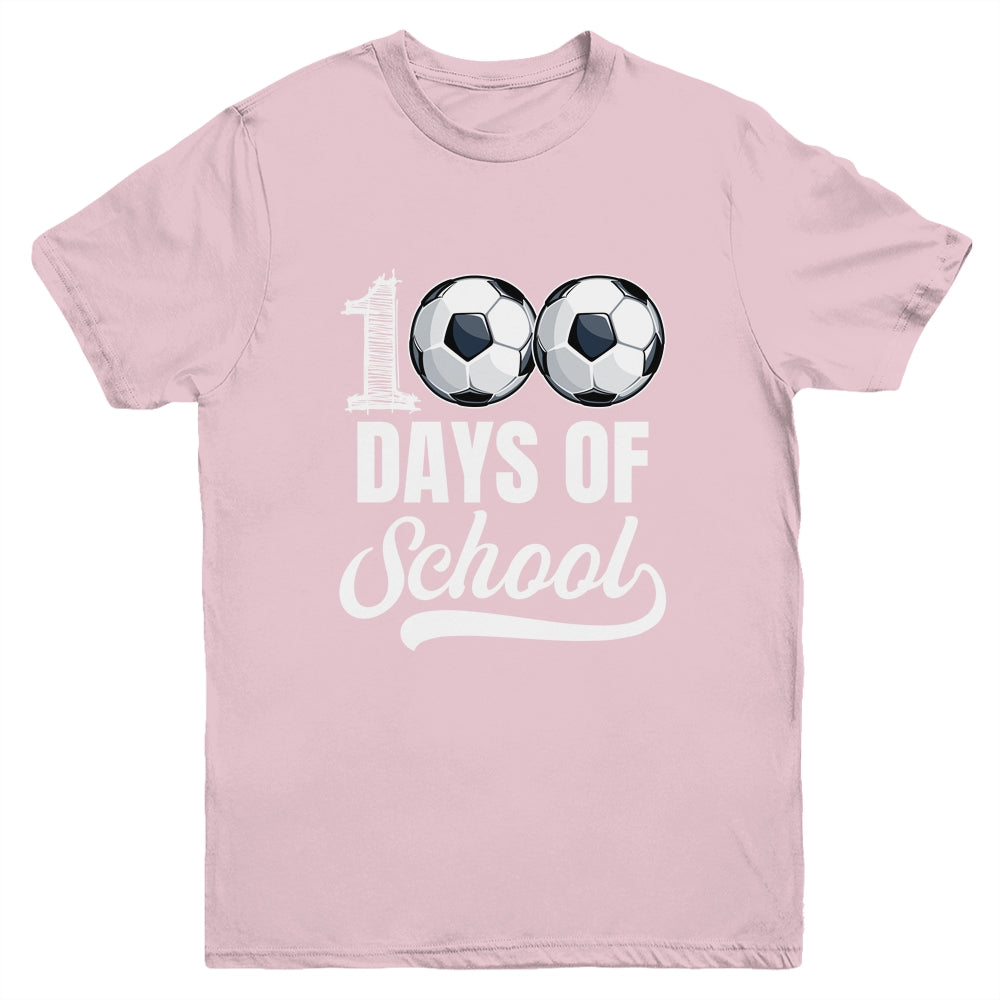 100 Days Of School Soccer Player Boy Girl Youth Shirt | teecentury