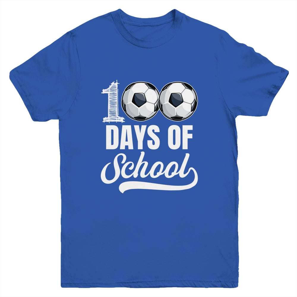 100 Days Of School Soccer Player Boy Girl Youth Shirt | teecentury