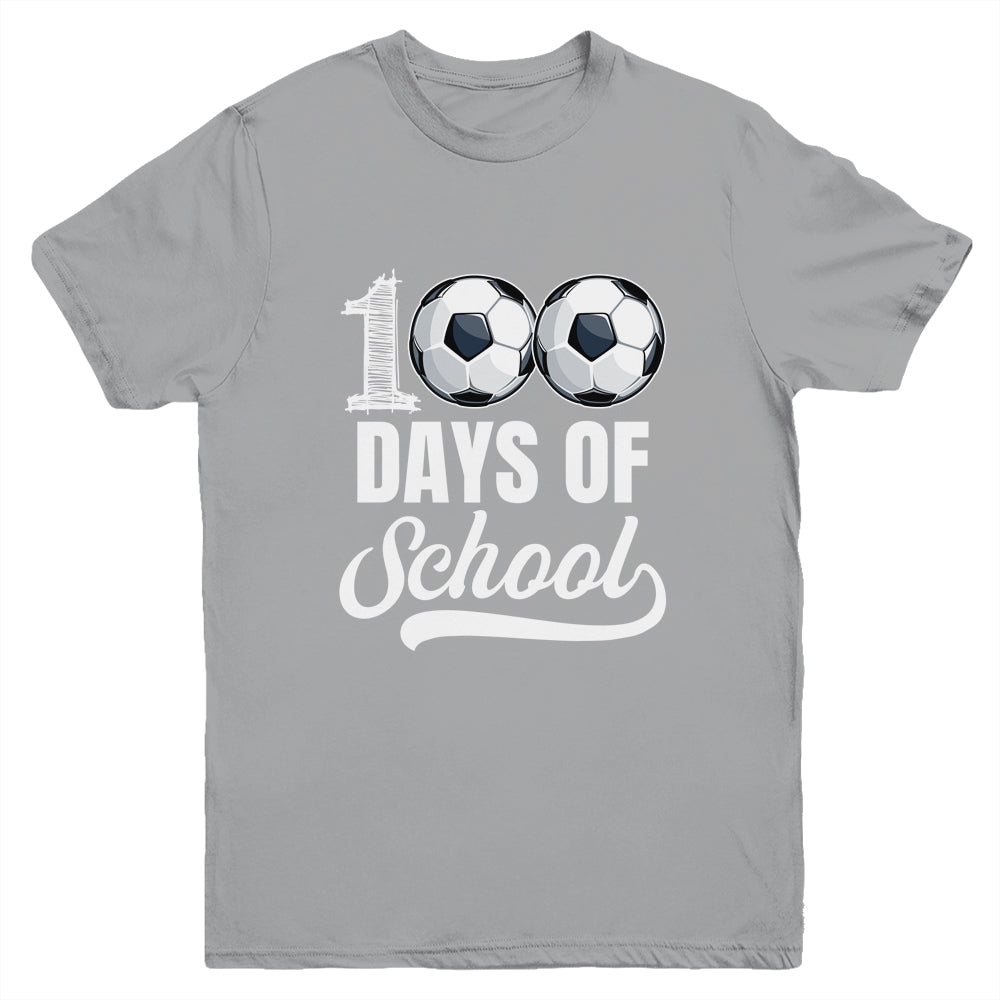 100 Days Of School Soccer Player Boy Girl Youth Shirt | teecentury