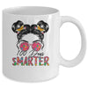 100 Days Smarter Girls Messy Bun Hair 100th Day Of School Mug | teecentury