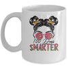 100 Days Smarter Girls Messy Bun Hair 100th Day Of School Mug | teecentury