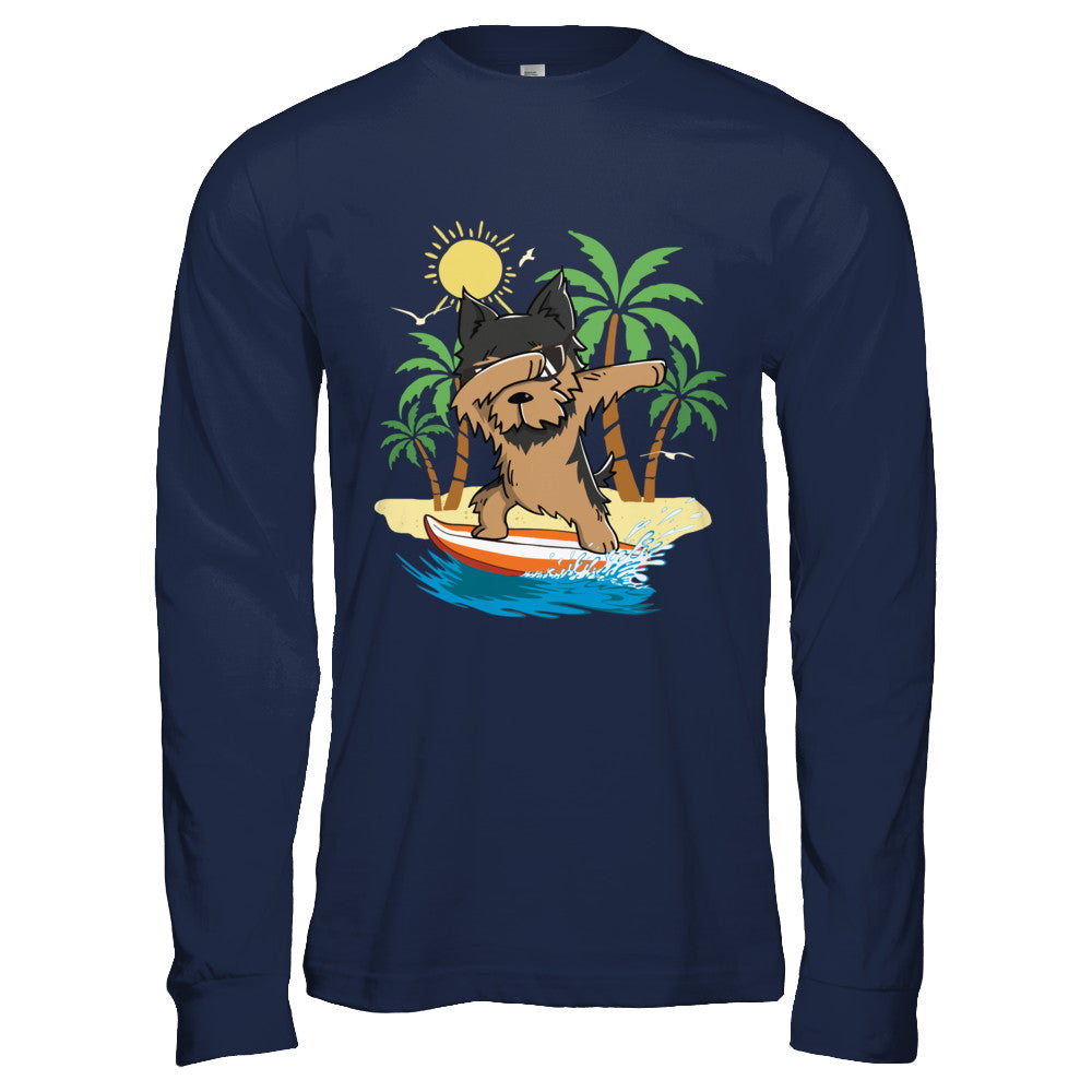Summer Vacation Dabbing Yorkie Surfing Surfboard Gift T-Shirt & Hoodie | Teecentury.com