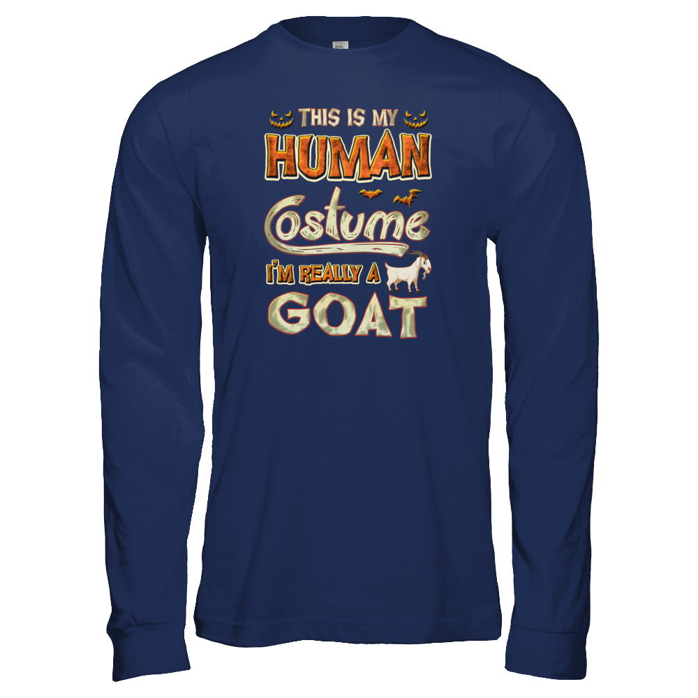 Goat Halloween My Human Costume I'm Really A Goat T-Shirt & Tank Top | Teecentury.com