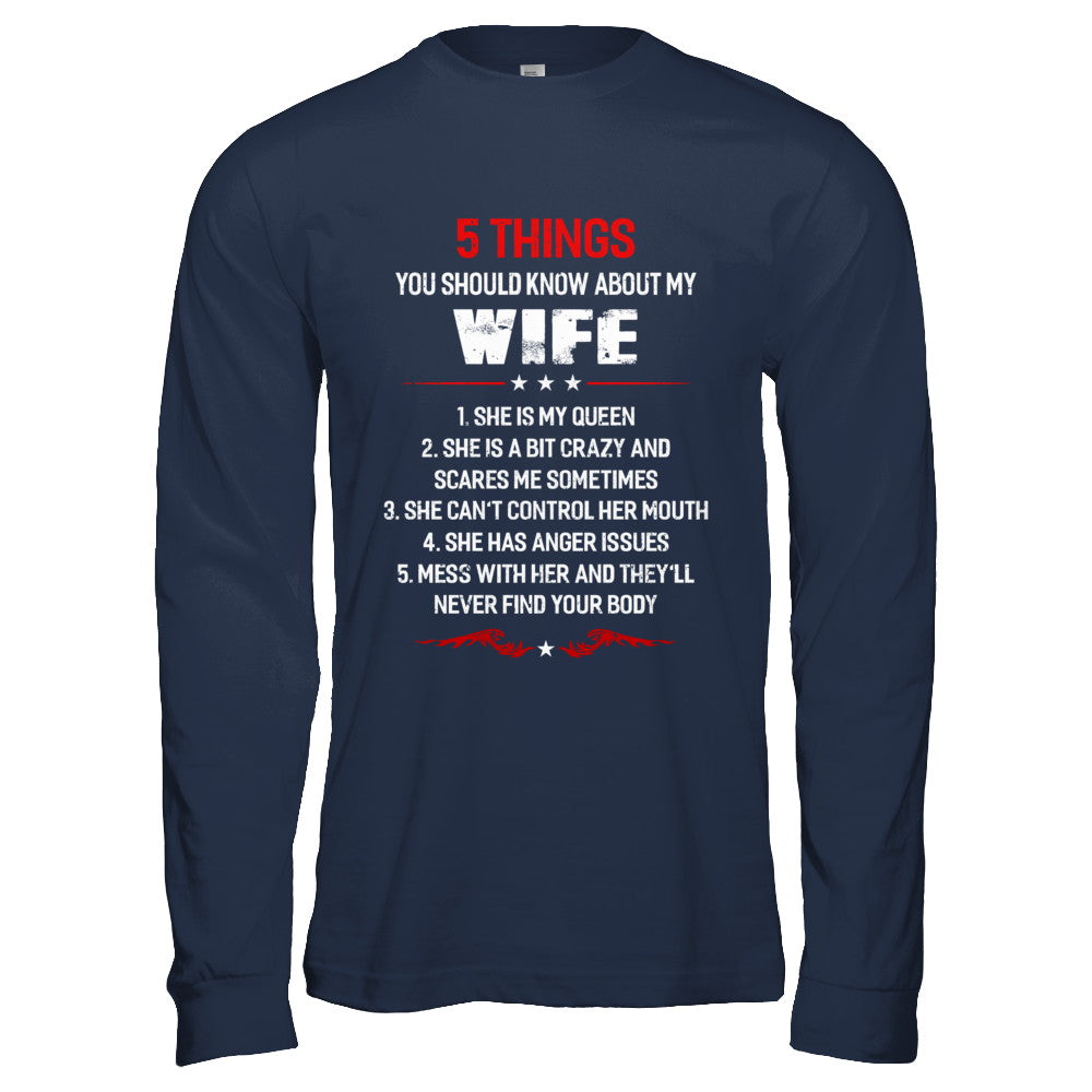 5 Things You Should Know About My Wife Husband T-Shirt & Hoodie | Teecentury.com
