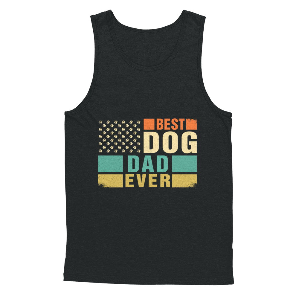 Vintage Retro BEST DOG DAD EVER American Flag Fathers Day T-Shirt & Hoodie | Teecentury.com