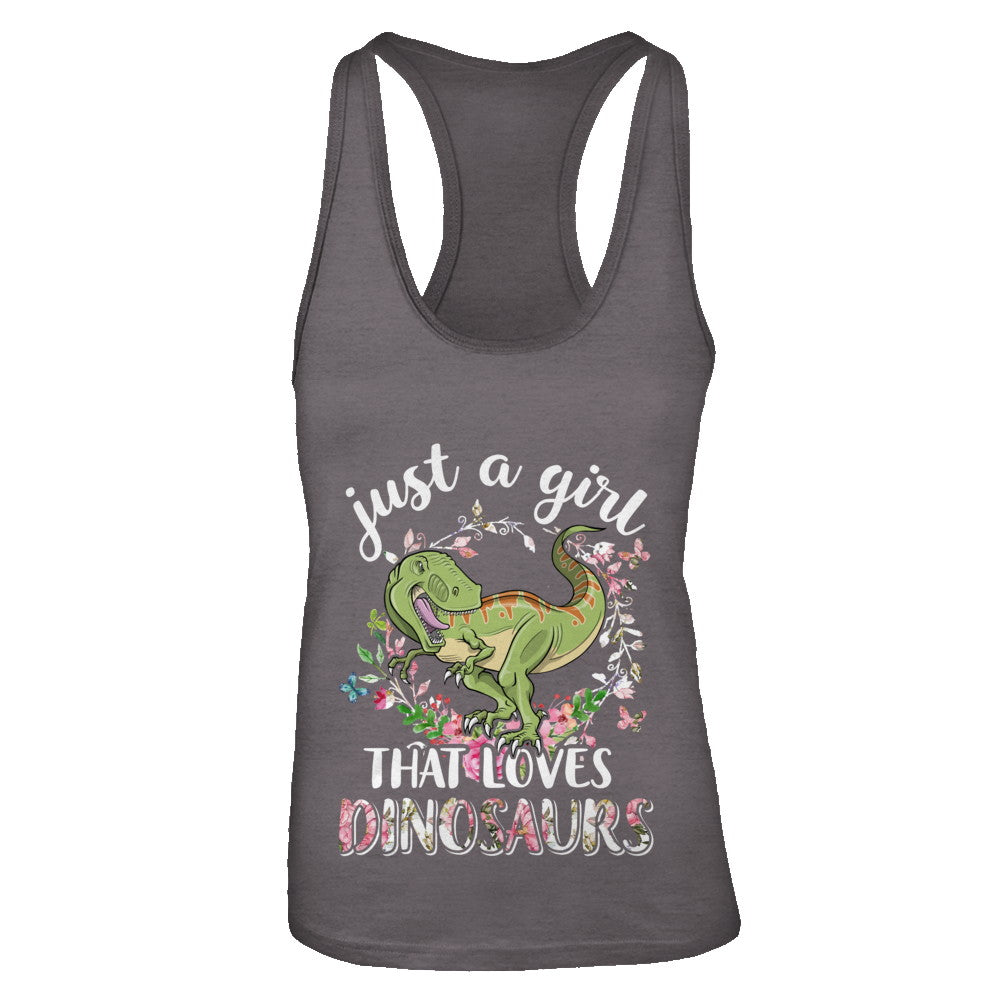 Saurus Just A Girl That Loves Dinosaurs T-Rex Gift T-Shirt & Tank Top | Teecentury.com