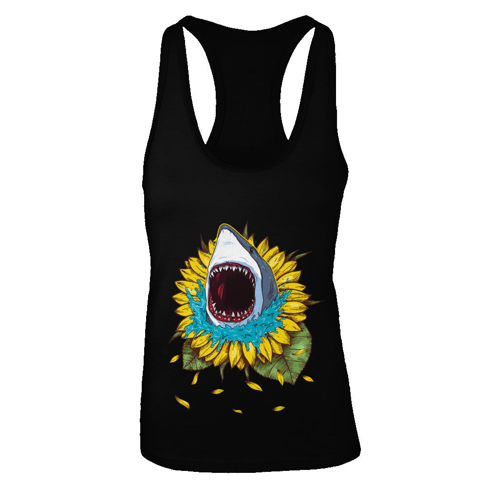 Shark Sunflower Funny Shark Lover Gift T-Shirt & Tank Top | Teecentury.com
