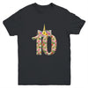 10th Birthday Girl 10 Years Old Awesome Unicorn Flower Youth Youth Shirt | Teecentury.com