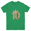 10th Birthday Girl 10 Years Old Awesome Unicorn Flower Youth Youth Shirt | Teecentury.com