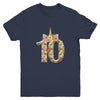 10th Birthday Girl 10 Years Old Awesome Unicorn Flower Youth Youth Shirt | Teecentury.com