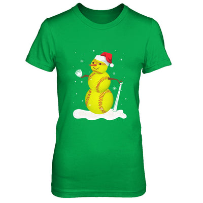 Christmas Softball Snowman Christmas T-Shirt & Sweatshirt | Teecentury.com