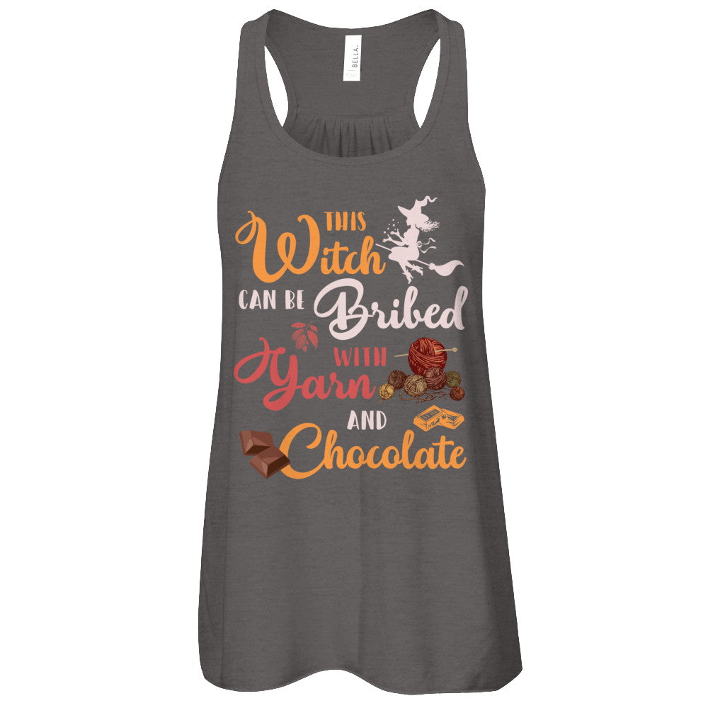 Halloween This Witch Can Be Bribed With Yarn And Chocolate T-Shirt & Tank Top | Teecentury.com
