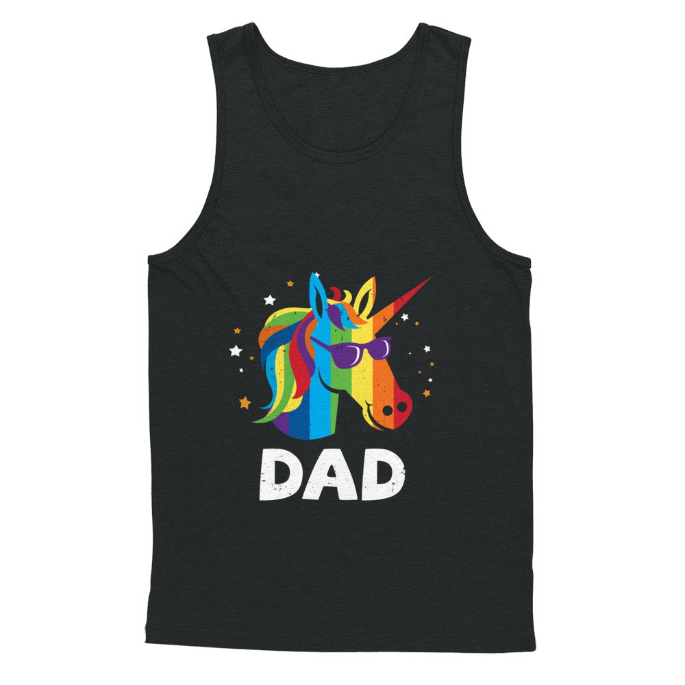 LGBT Pride Lesbian Gay Proud Dad Unicorn T-Shirt & Hoodie | Teecentury.com