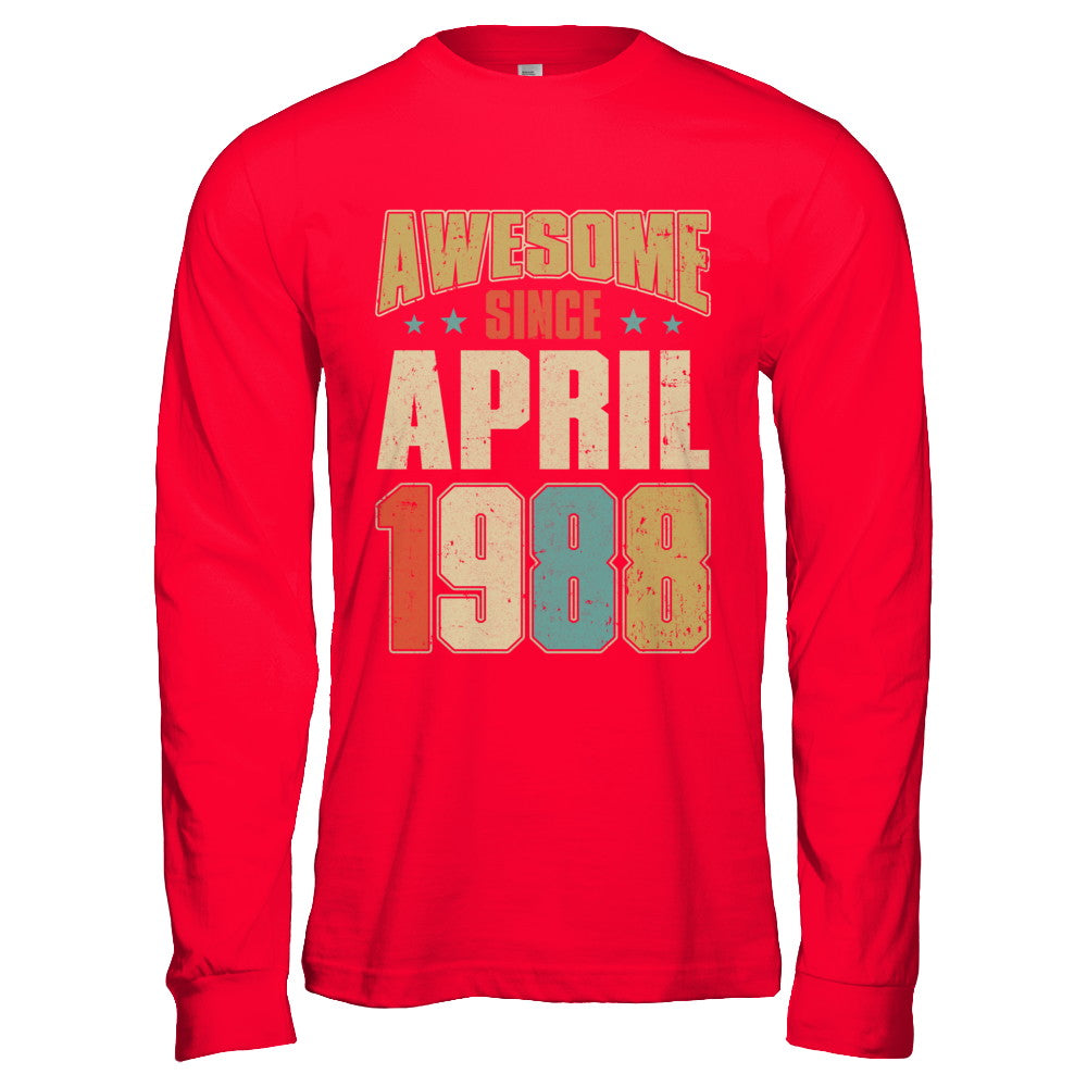 Vintage Retro Awesome Since April 1988 34th Birthday T-Shirt & Hoodie | Teecentury.com