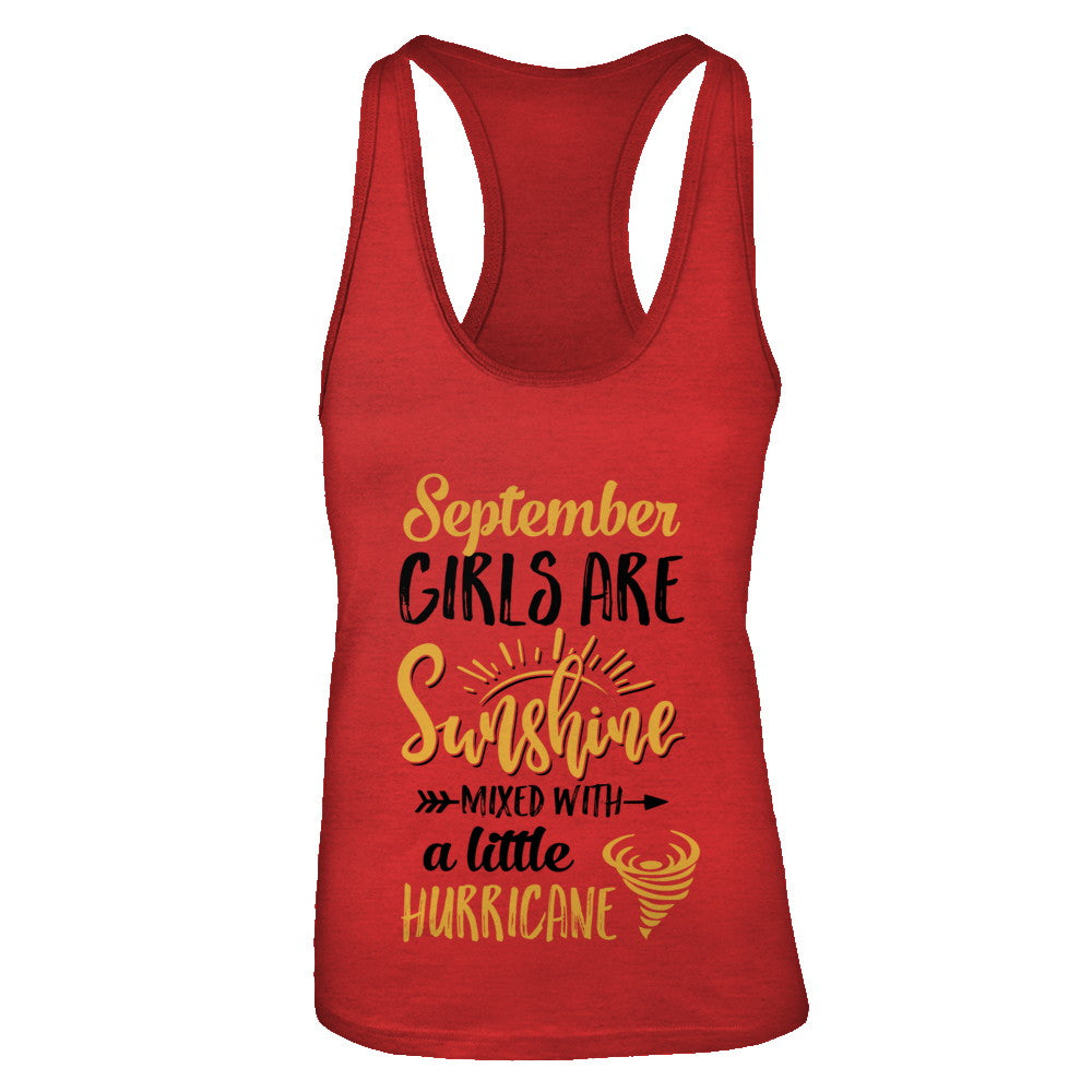 September Girls Sunshine Mixed With A Little Hurricane Birthday T-Shirt & Tank Top | Teecentury.com