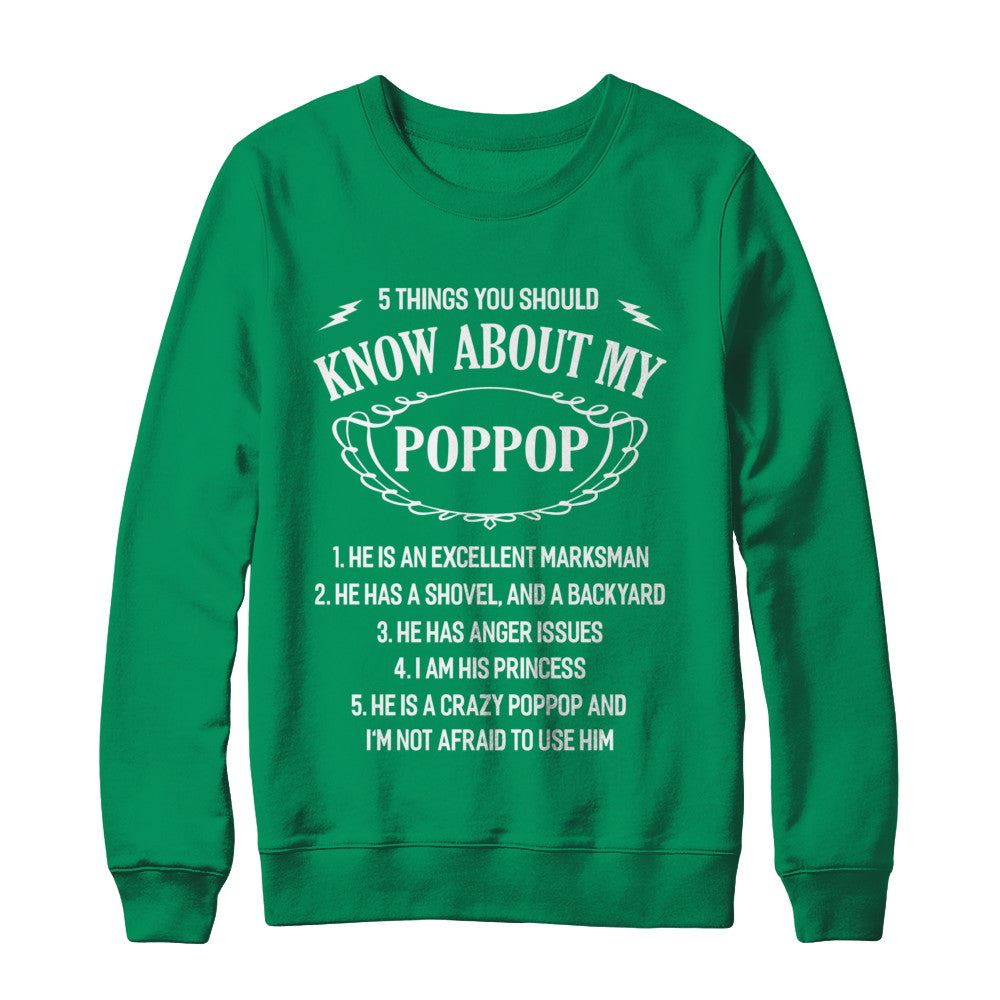 5 Things You Should Know About My PopPop Granddaughter T-Shirt & Sweatshirt | Teecentury.com