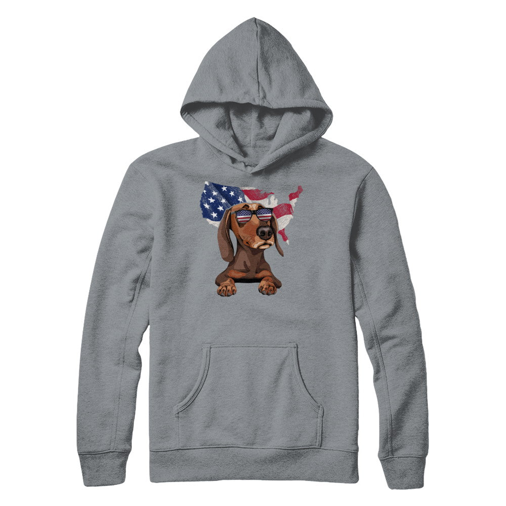 Funny Patriot Dachshund Dog 4Th Of July American Flag T-Shirt & Hoodie | Teecentury.com