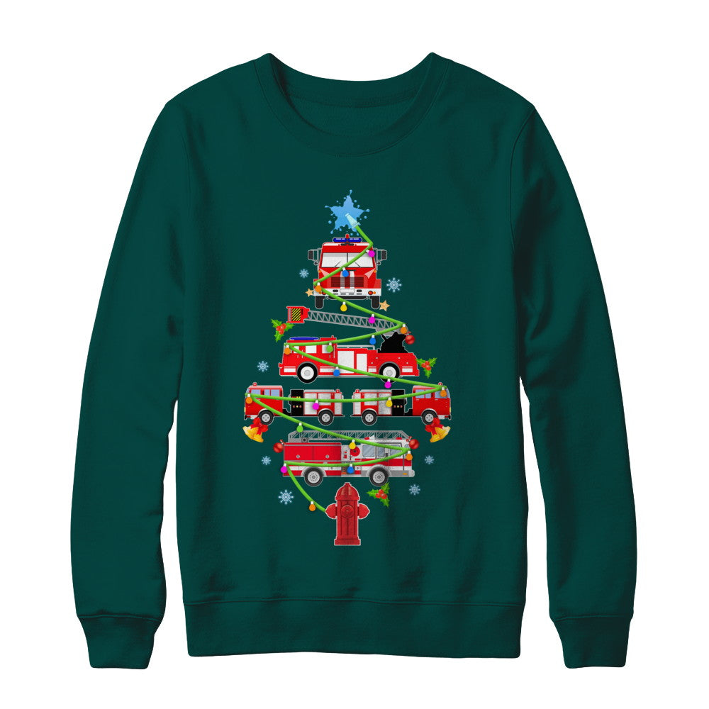 Firefighter Truck Christmas Tree Ornament Decor Gift T-Shirt & Sweatshirt | Teecentury.com