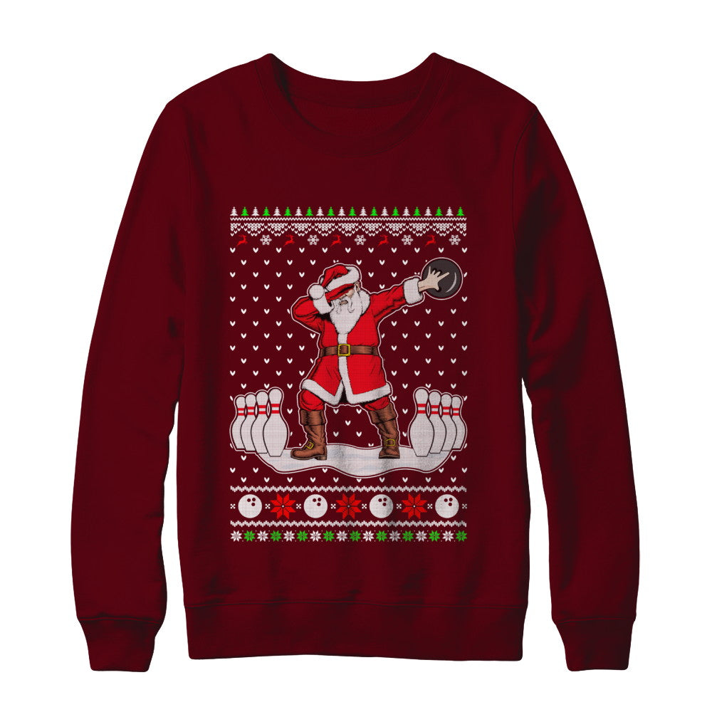 Dabbing Santa Claus Bowling Ugly Christmas Sweater T-Shirt & Sweatshirt | Teecentury.com