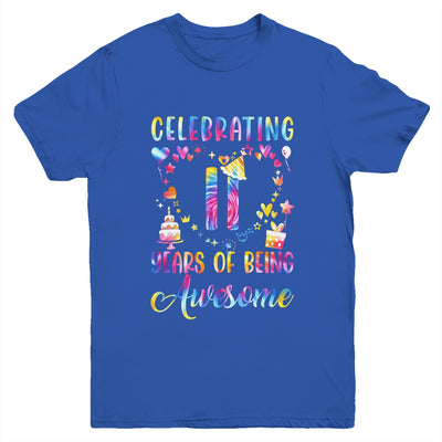11 Years Of Being Awesome 11 Years Old 11th Birthday Tie Dye Youth Shirt | teecentury