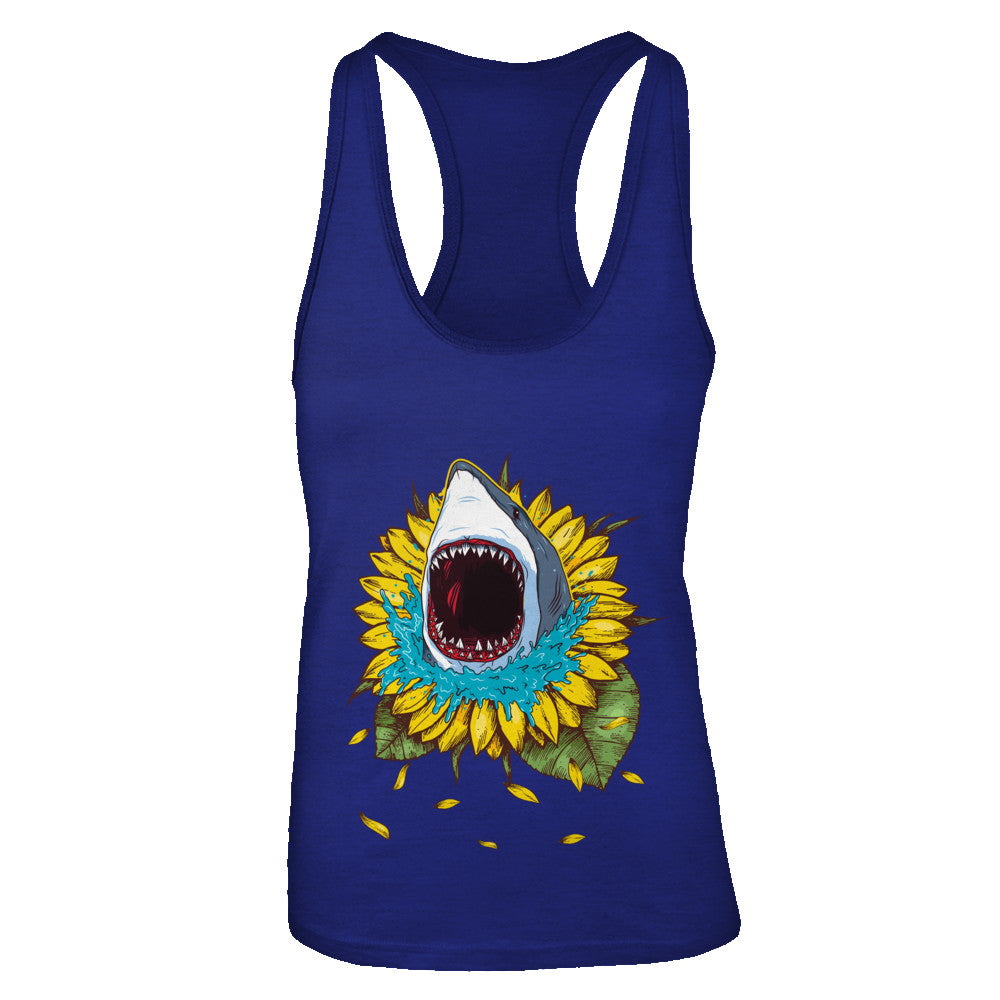 Shark Sunflower Funny Shark Lover Gift T-Shirt & Tank Top | Teecentury.com