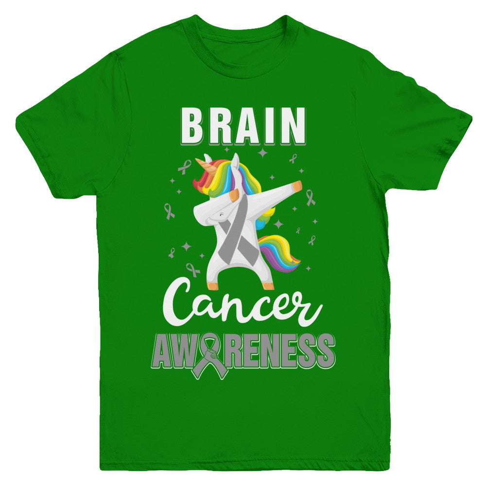 Inspirational Brain Cancer Awareness Unicorn Support Youth Youth Shirt | Teecentury.com
