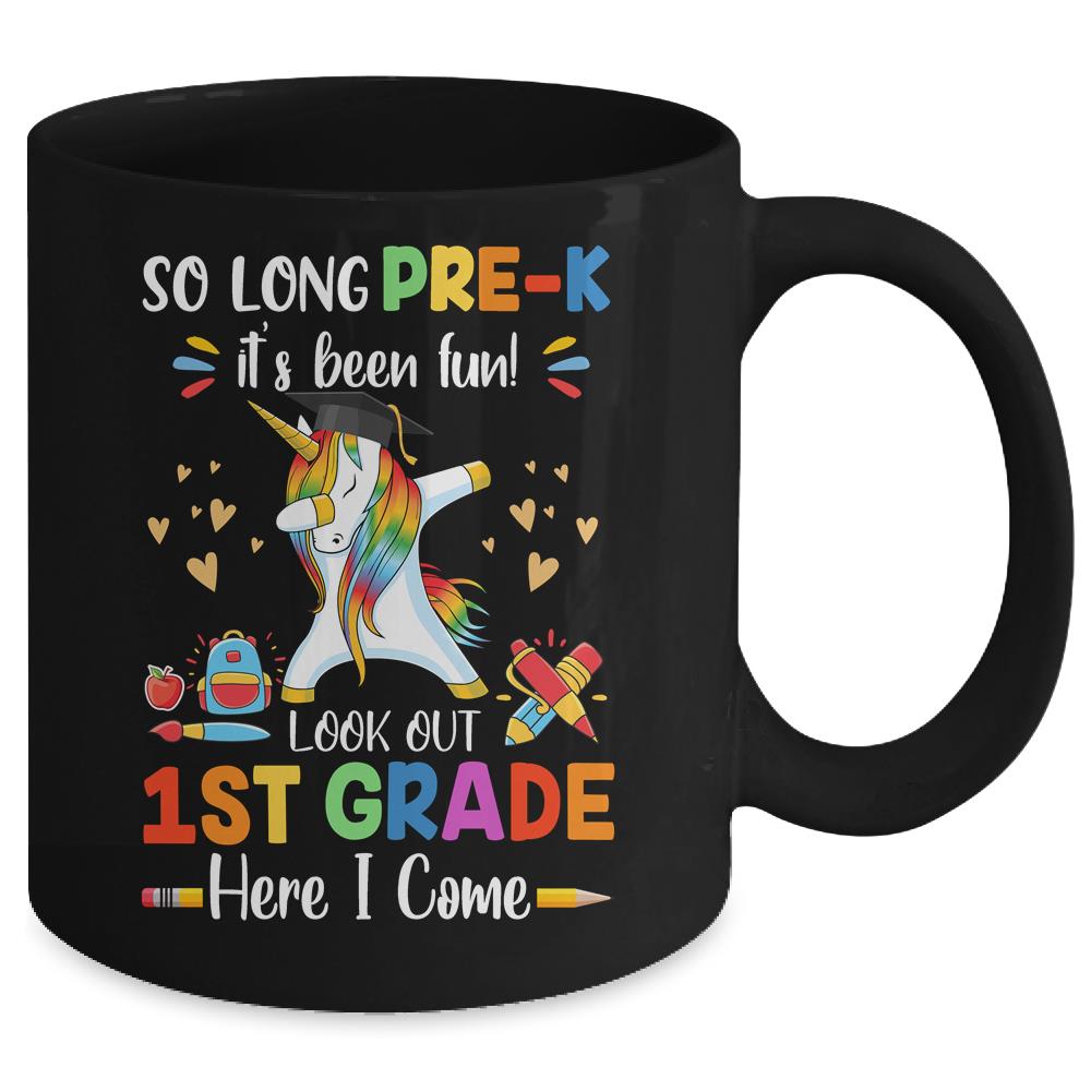 So Long Prek Kindergarten Here I Come Dabbing Unicorn Mug Coffee Mug | Teecentury.com