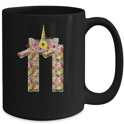 11th Birthday Girl 11 Years Old Awesome Unicorn Flower Mug Coffee Mug | Teecentury.com