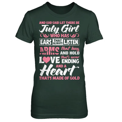 And God Said Let There Be July Girl Ears Arms Love Heart T-Shirt & Hoodie | Teecentury.com
