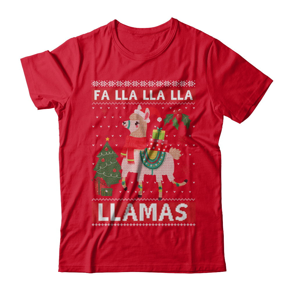 Fa Lla Lla Llama Christmas Singing Cute Ugly Sweater T-Shirt & Sweatshirt | Teecentury.com