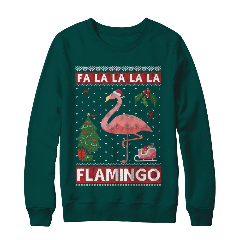 Cute Pink Flamingo Santa Hat Merry Christmas Sweater T-Shirt & Sweatshirt | Teecentury.com