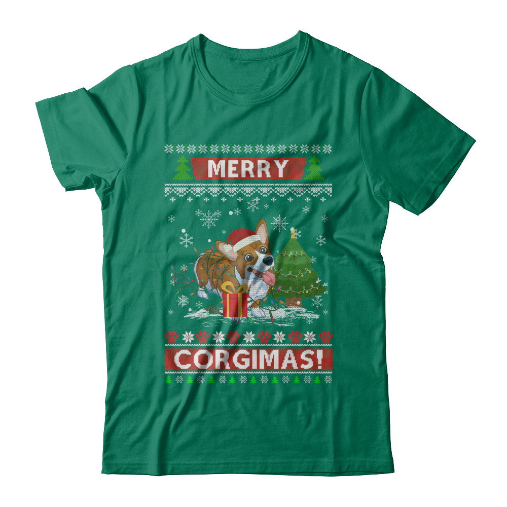 Funny Merry Corgmas Santa Corgi Ugly Christmas Sweater T-Shirt & Sweatshirt | Teecentury.com