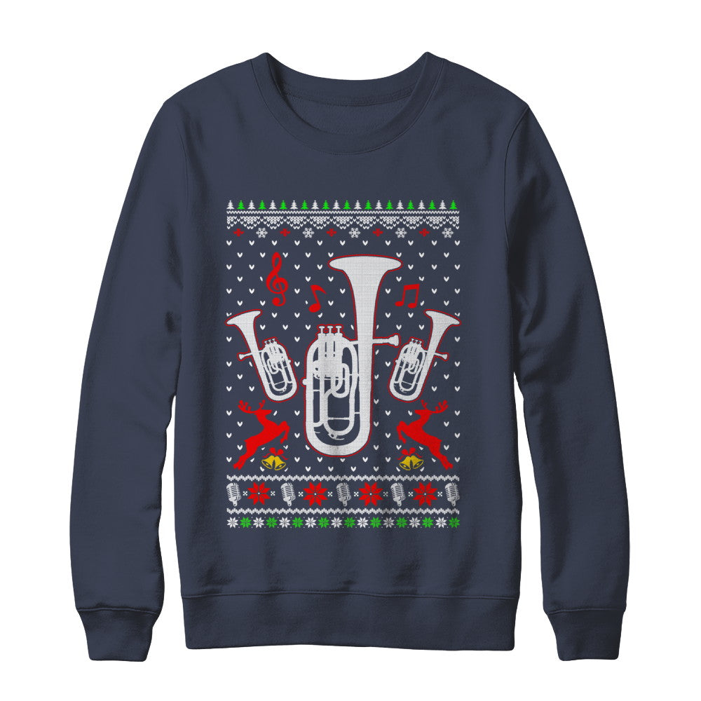 Santa Euphonium Ugly Christmas Sweater Gifts T-Shirt & Sweatshirt | Teecentury.com