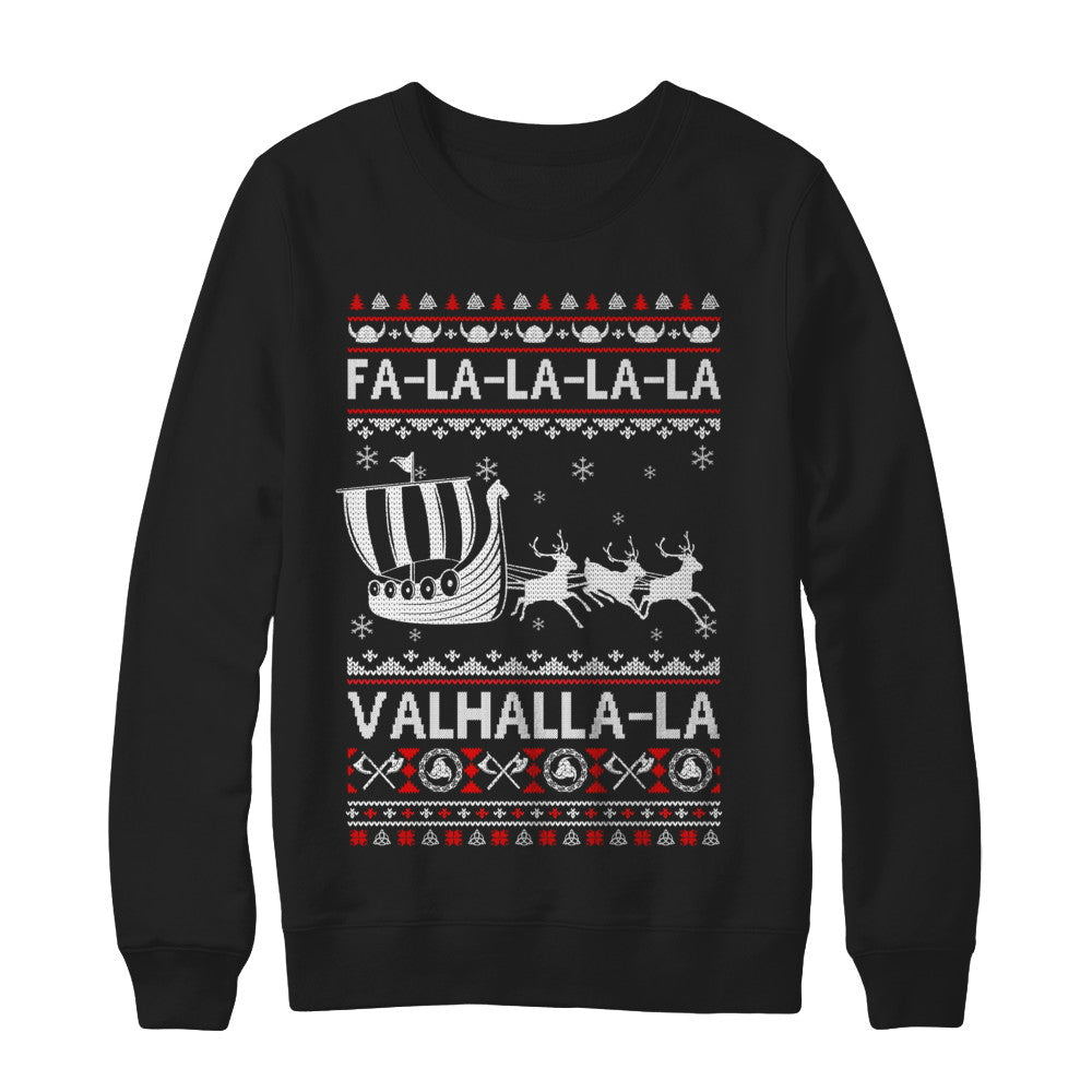 Fa La La Valhalla Viking Ship Ugly Christmas Sweater T-Shirt & Sweatshirt | Teecentury.com