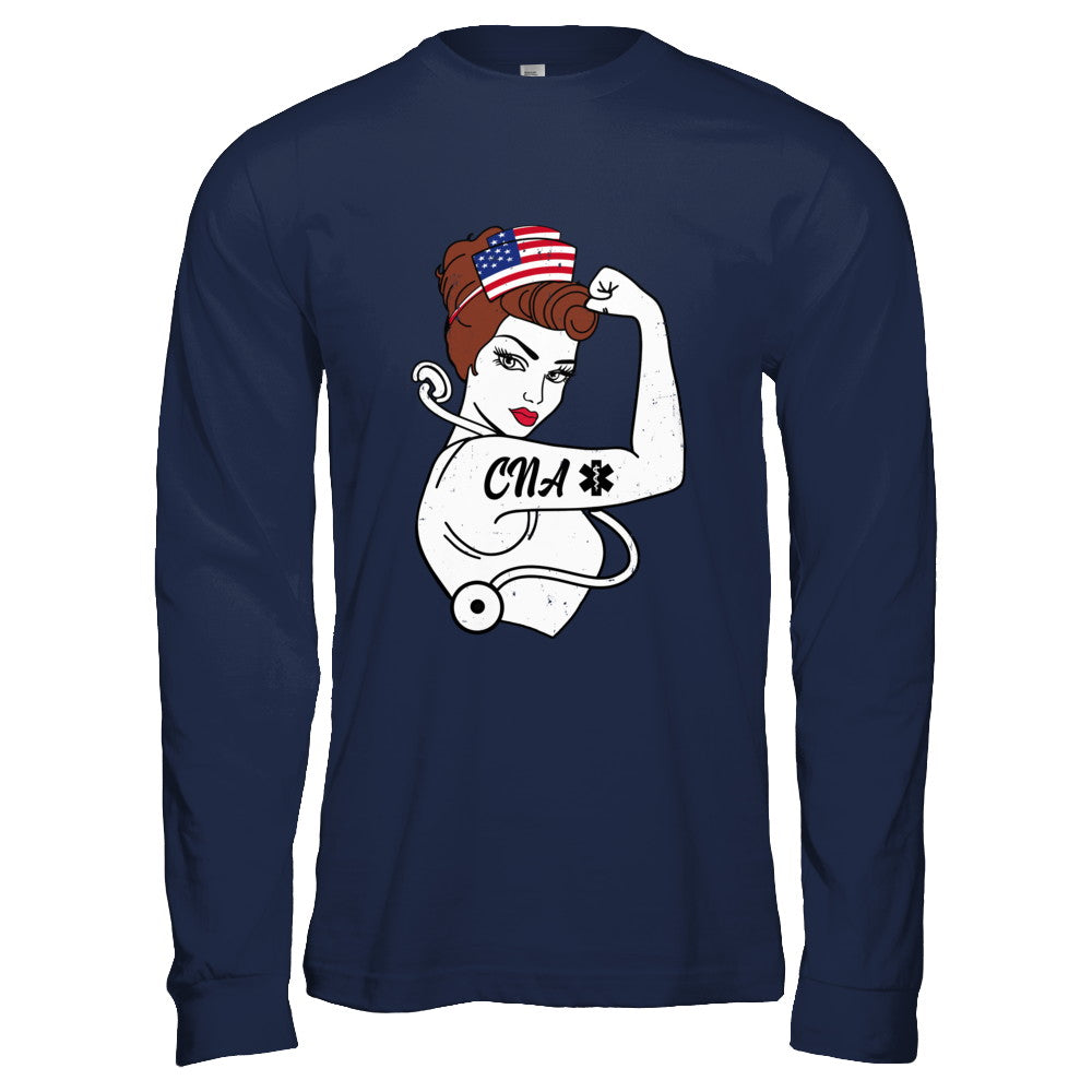 Nursing Strong Woman Cna Strong Nurse 4Th Of July T-Shirt & Hoodie | Teecentury.com
