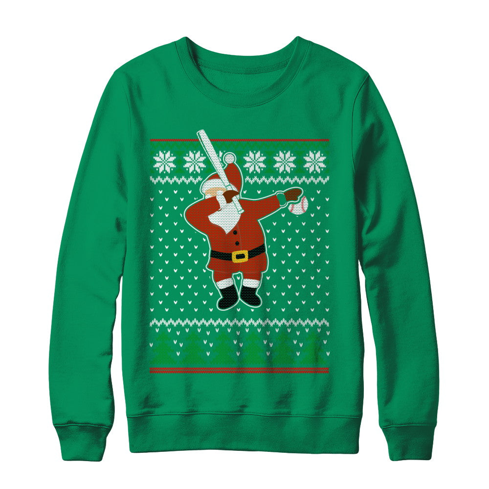 Dabbing Santa Baseball Ugly Sweater Christmas T-Shirt & Sweatshirt | Teecentury.com