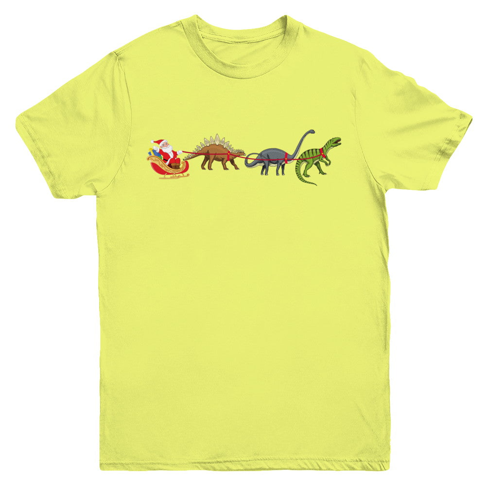Xmas Cool Santa Sleigh Dinosaur Christmas Gift Youth Youth Shirt | Teecentury.com