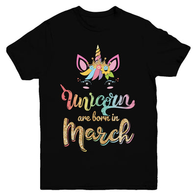 Cute Unicorns Are Born In March Birthday Gift Youth Youth Shirt | Teecentury.com