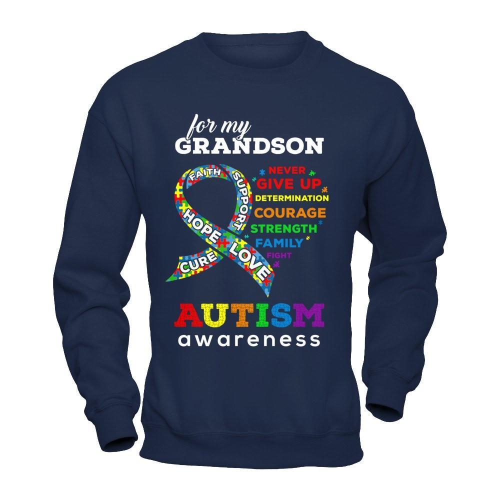 Autism Awareness For My Grandson Love Hope Faith Cure Support T-Shirt & Hoodie | Teecentury.com