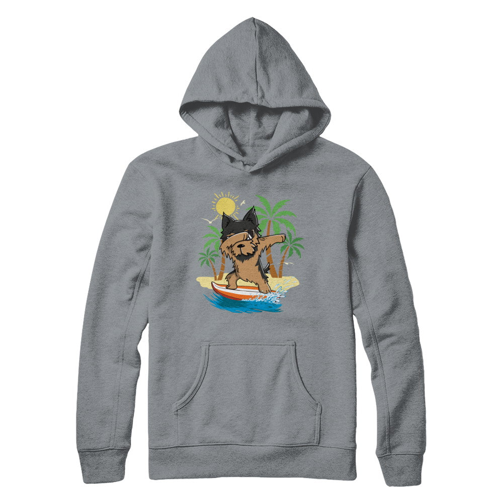 Summer Vacation Dabbing Yorkie Surfing Surfboard Gift T-Shirt & Hoodie | Teecentury.com