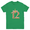 12th Birthday Girl 12 Years Old Awesome Unicorn Flower Youth Youth Shirt | Teecentury.com