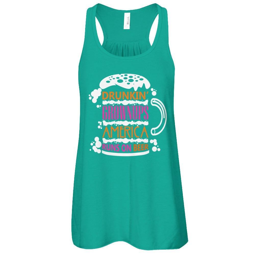Drunkin' Grownups America Runs On Beer T-Shirt & Hoodie | Teecentury.com