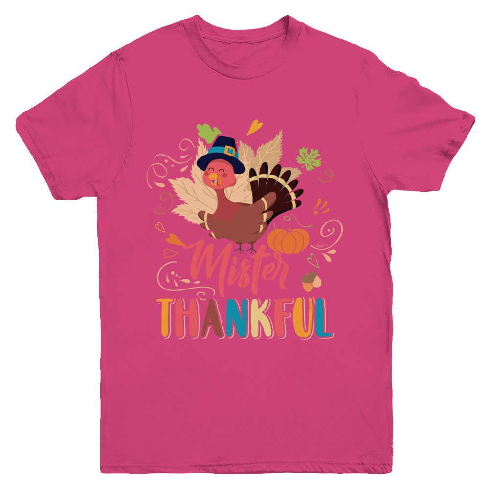 Cute Mister Thankful Turkey Thanksgiving Youth Youth Shirt | Teecentury.com