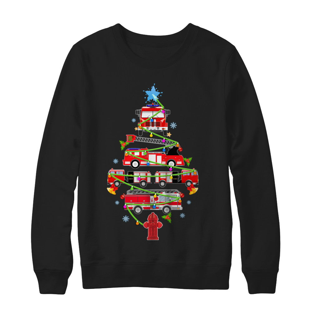 Firefighter Truck Christmas Tree Ornament Decor Gift T-Shirt & Sweatshirt | Teecentury.com